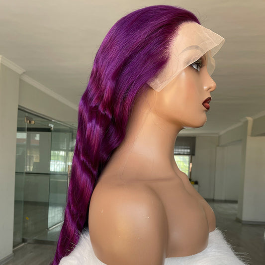 Purple Color Lace Frontal Wigs Pre Plucked | Withme Hair