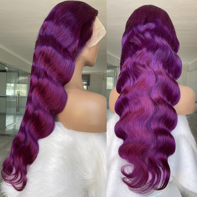 Purple Color Lace Frontal Wigs Pre Plucked | Withme Hair