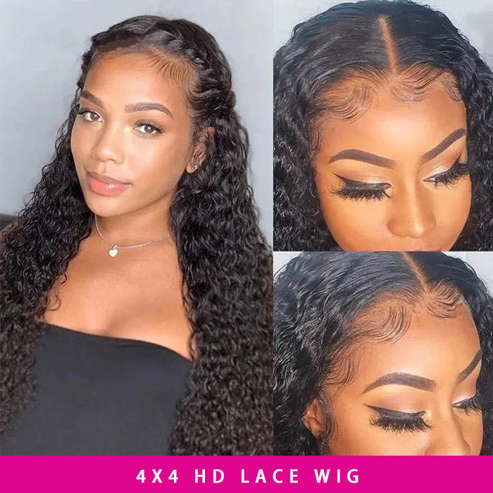 HD Lace Wig 4x4 Inch Closure Jerry Curly Match All Skin