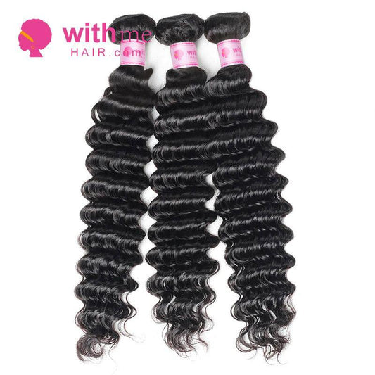 Withme Hair 3pcs Hair Bundles Deep Wave Brazilian Human Hair - Withme Hair