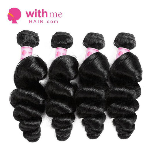 Withme Hair 4PCS Loose Wave Brazilian Human Virgin Hair Bundles - Withme Hair