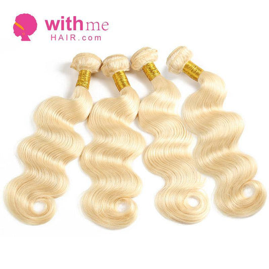 Withme Hair 4PCS Body Wave #613 Blonde Color Brazilian Human Virgin Hair Bundles