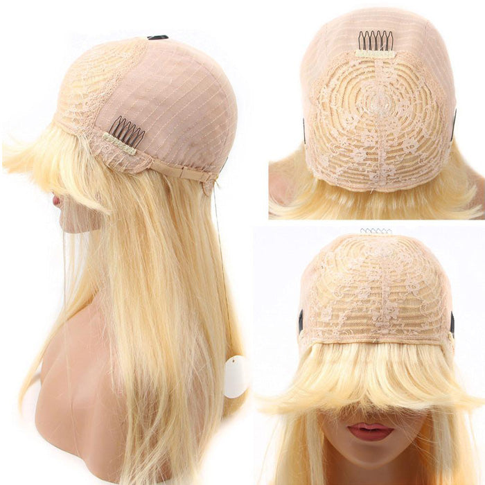 Withme Hair #613 Blonde Color Machine Made Wig With Bang