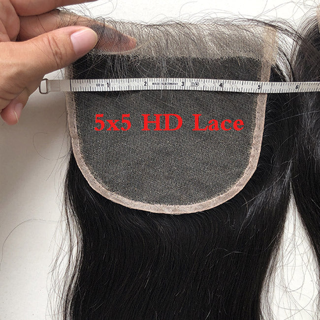 HD 5x5 Inch Lace Closure Straight Undectable Invisible Lace
