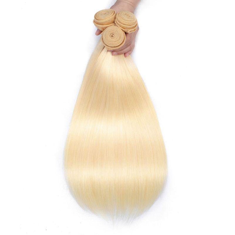 Withme Hair #613 Blonde 3pcs Hair Bundles Straight Brazilian Human Hair