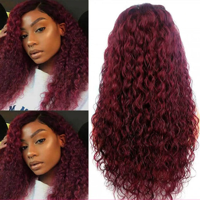 Withme Hair #99J Burgundy Red 4x4 Lace Closure Wig