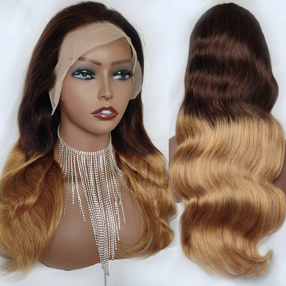 T4/27 Honey Blonde Ombre Color 13x4 Lace Frontal Wig Body Wave