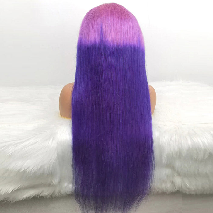 Withme Hair Purple Ombre Color 13x4 Lace Frontal Wig Straight