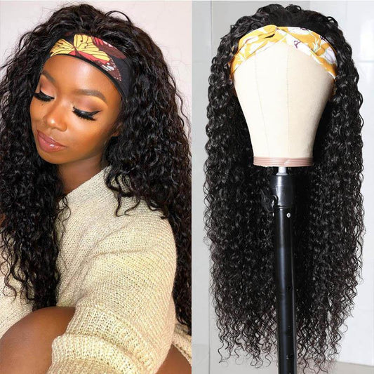 Withme Hair Headband Wigs Remy Human Hair Wigs Jerry Curly 150% Density None Lace Wig Brizilian - Withme Hair