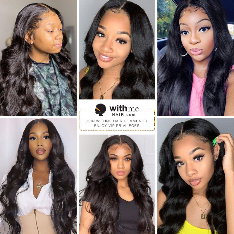 Withme Hair 13×4 Inch Transparent Lace Frontal Wigs Body Wave