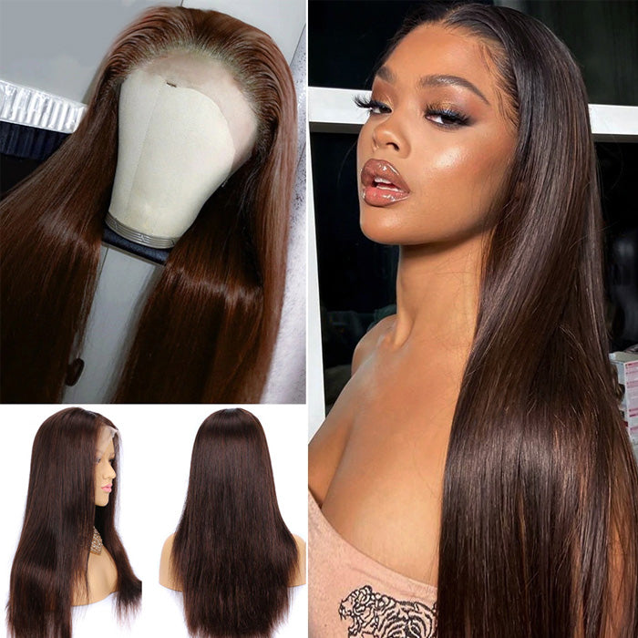 Darkest Brown Color #2 Lace Frontal Wigs Pre Plucked | Withme Hair