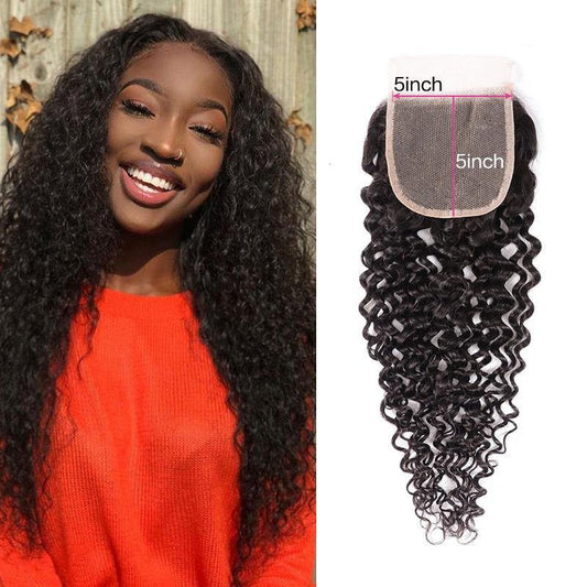 Withme Hair 5*5 Inch Lace Closure Jerry Curly Brazilian Human Hair - Withme Hair