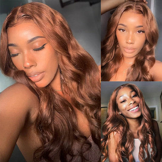 DARK AUBURN Color #33 Human Hair Lace Frontal Wigs | Withme Hair
