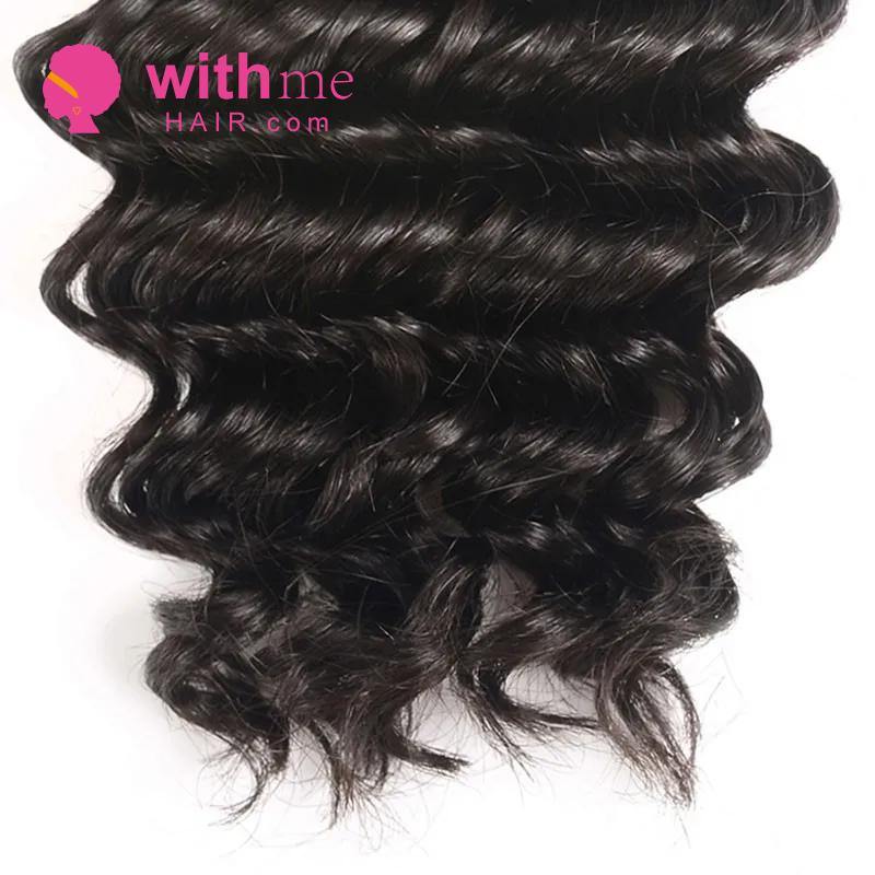 Withme Hair 3 Bundles Remy Hair Deep Wave with 13*4 Lace Frontal - Withme Hair