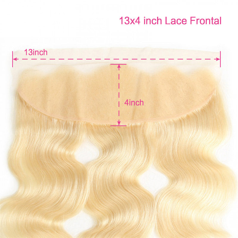 #613 Blonde 3 Bundles Body Wave with 13*4 Lace Frontal