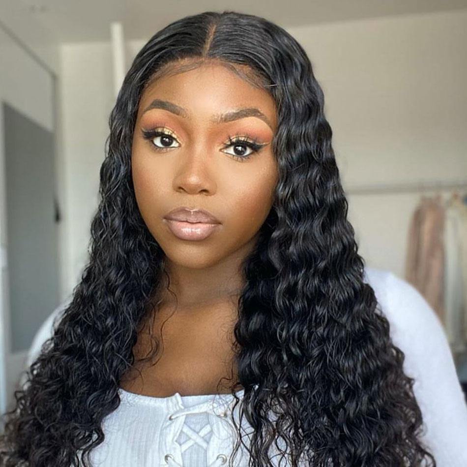 Withme Hair 360 Lace Wigs Brazilian Hair Deep Wave Human Hair Lace Wig With Baby Hair Pre Plucked Lace Wigs - Withme Hair