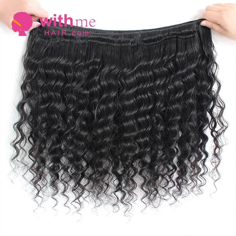 Withme Hair 3 Bundles Deep Wave Remy Hair with 4*4 Lace Closure - Withme Hair