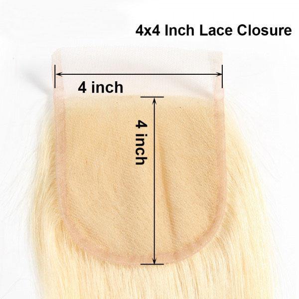 Withme Hair Straight #613 Lace Closure 4x4 Free Part Closure Human Virgin Hair