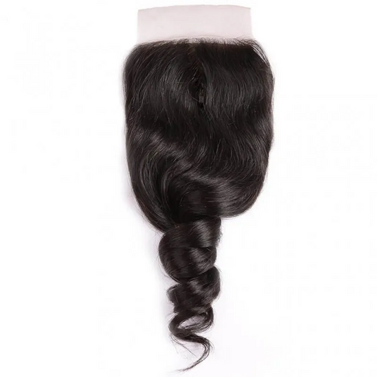 Withme Hair Loose Wave Lace Closure 4X4 Free Part Closure Unprocessed Human Hair Natural Black Brazilian Virgin Human Hair - Withme Hair