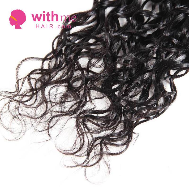 Withme Hair 4 Bundles Remy Hair Water Wave with 4*4 Lace Closure - Withme Hair