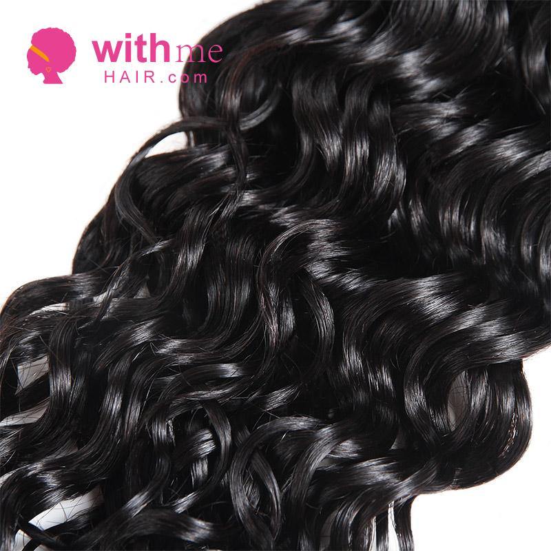Withme Hair 3 Bundles Water Wave Remy Hair with 4*4 Lace Closure - Withme Hair