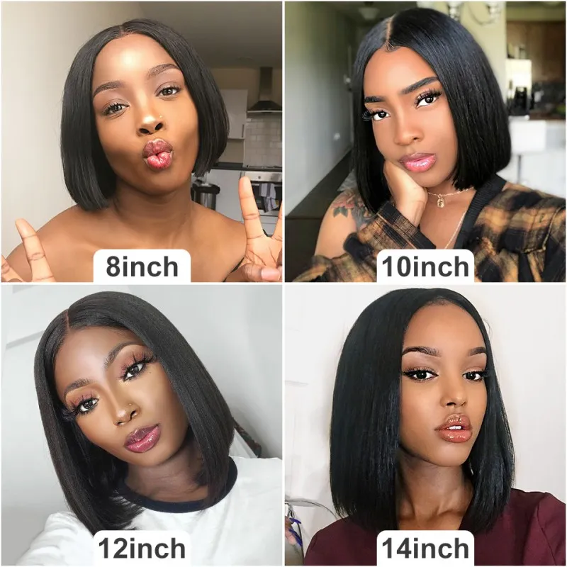 Withme Hair Short Straight Bob Wigs Brazilian Virgin Human Hair Lace Frontal Wigs - Withme Hair