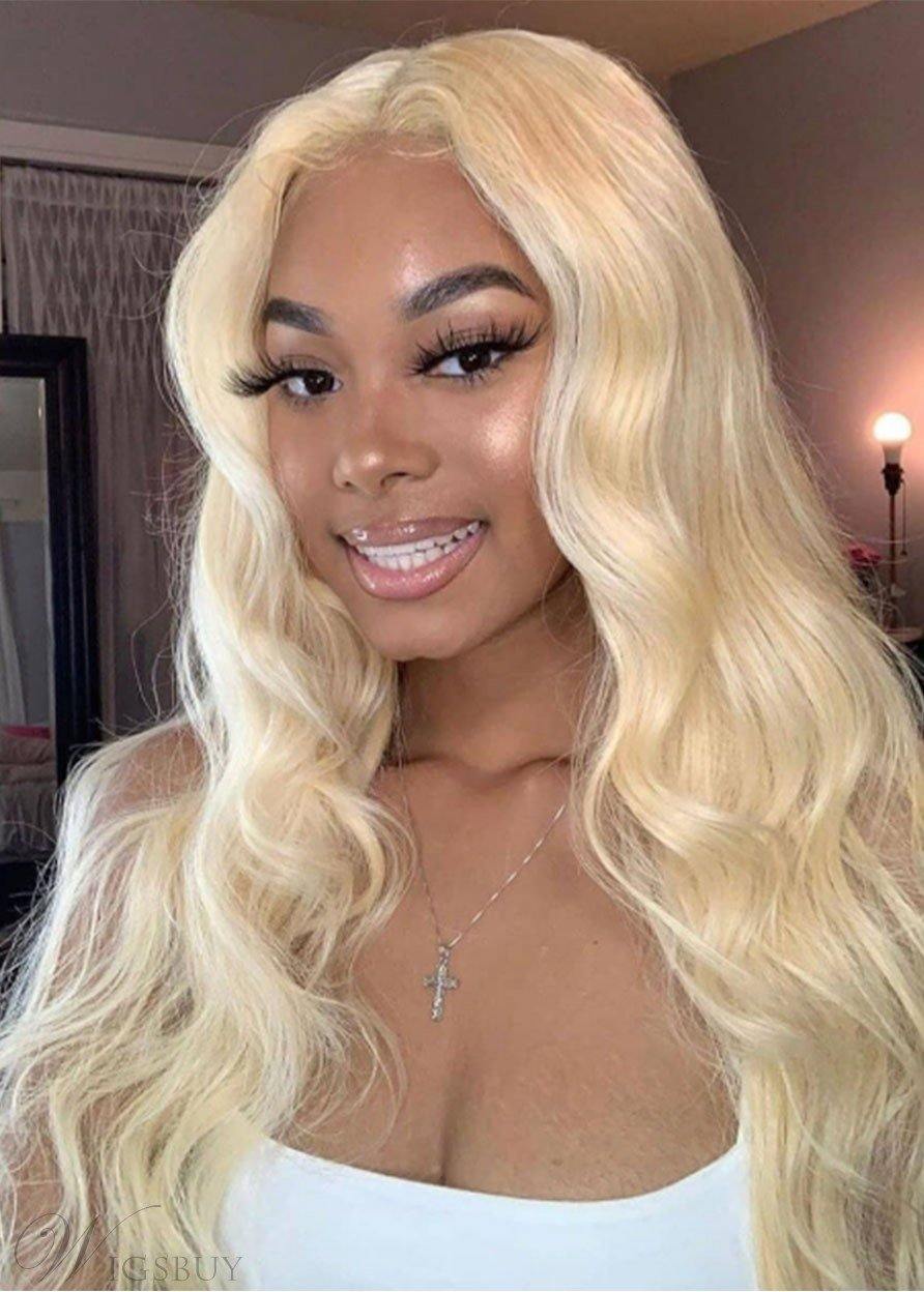 Withme Hair Brazilian 613 Blonde 13x4 Lace Front Wig Body Wave Free Part Human Hair Wigs Pre Plucked 130% Density Blonde Wig - Withme Hair
