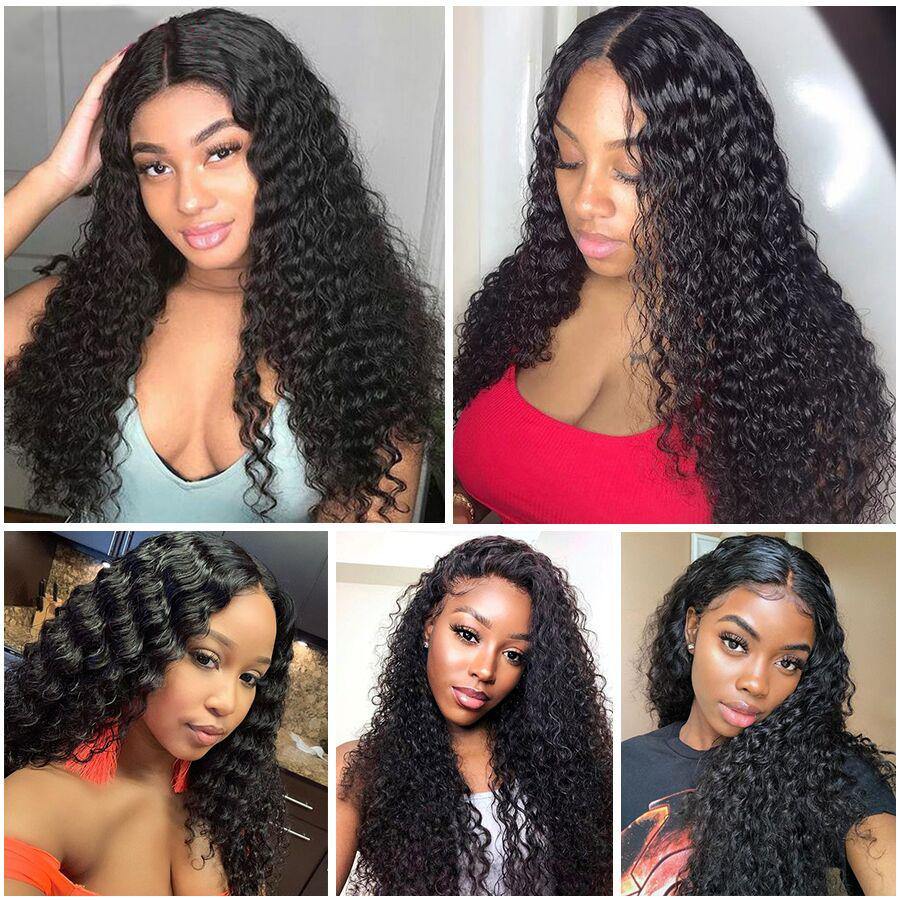 Withme Hair Deep Wave lace Frontal Wigs 100% Human Hair Pre Plucked 13x4 Lace Wigs - Withme Hair