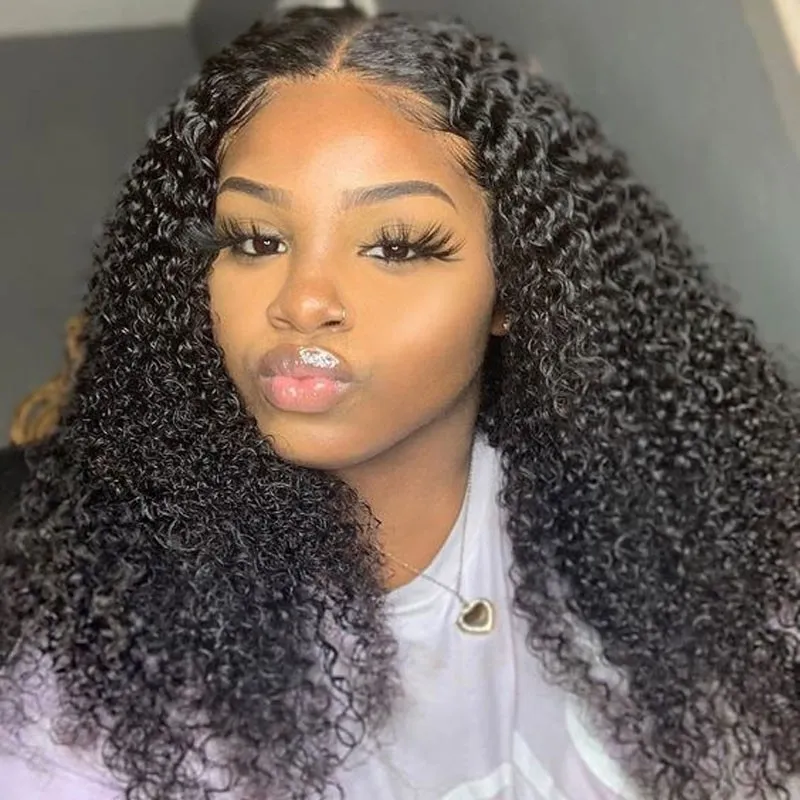 Withme Hair Kinnky Curly Lace Frontal Wigs 100% Human Hair Pre Plucked 13x4 Lace Wigs - Withme Hair