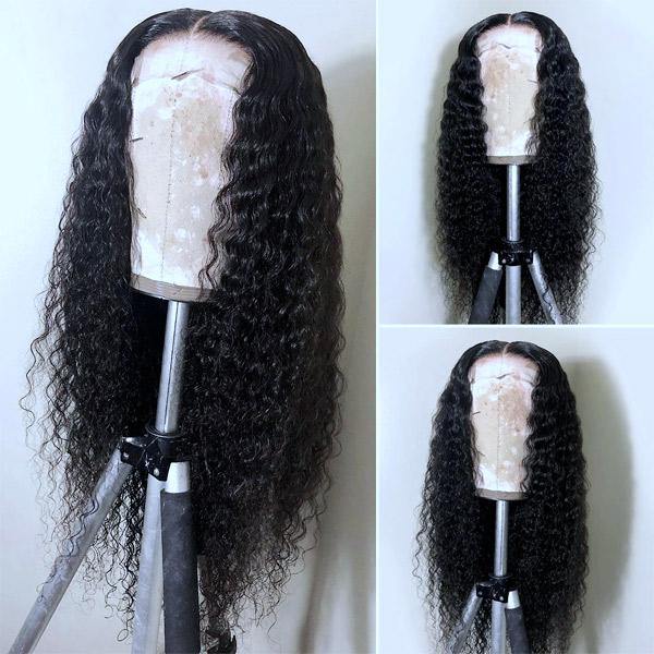 Withme Hair Transparent Lace Wig 13×4 Lace Frontal Wigs Curly Deep Wave Water Wave Human Hair Lace Wig - Withme Hair