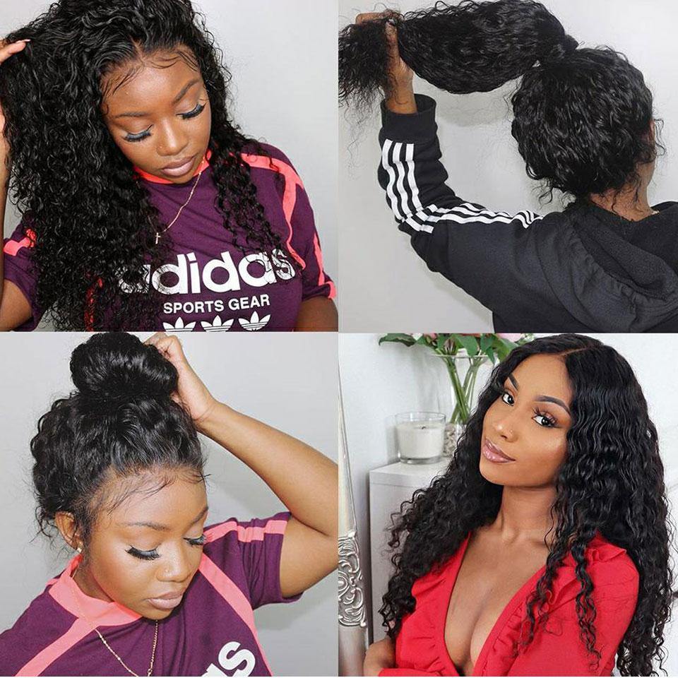 Withme Hair Transparent Lace Wig 13×4 Lace Frontal Wigs Curly Deep Wave Water Wave Human Hair Lace Wig - Withme Hair