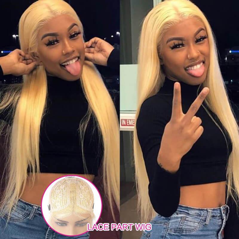 Withme Hair #613 Blonde T-Part Wig Hand Tied Lace Wig Straight 100% Virgin Human Hair - Withme Hair