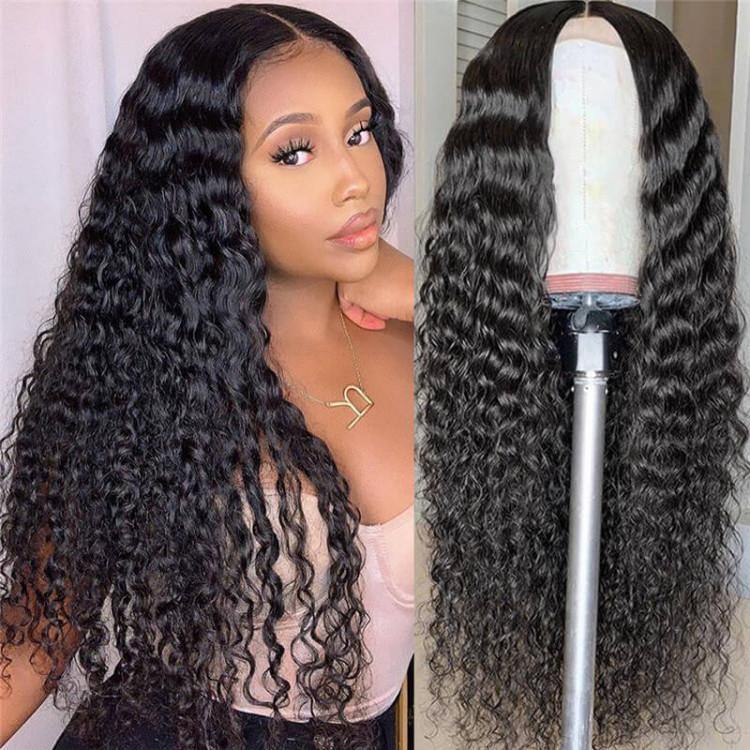 Withme Hair T-Part Wig Unprocessed Hand Tied Lace Wig Deep Wave 100% Virgin Human Hair - Withme Hair
