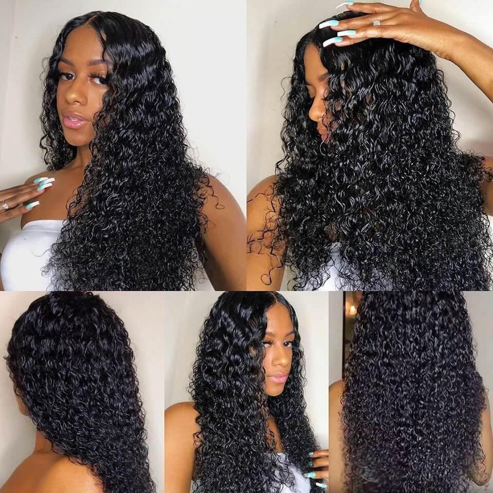 Withme Hair T-Part Wig Unprocessed Hand Tied Lace Wig Jerry Curly 100% Virgin Human Hair - Withme Hair