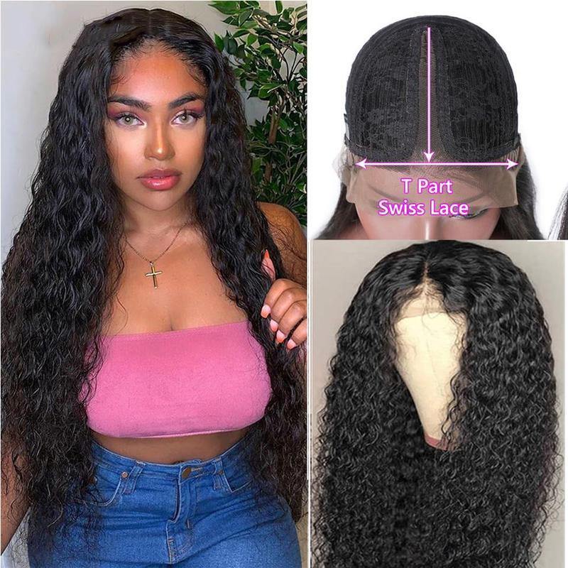Withme Hair T-Part Wig Unprocessed Hand Tied Lace Wig Water Wave 100% Virgin Human Hair - Withme Hair