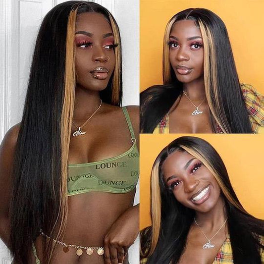 Withme Hair Highlight Color 13x4 Lace Frontal Wig Straight Human Hair Wigs - Withme Hair